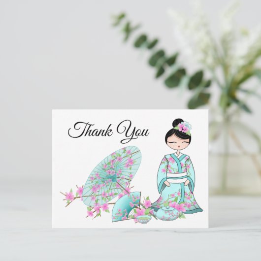 アジアの少女ありがとうございます ポストカード (スタンド正面)