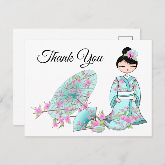 アジアの少女ありがとうございます ポストカード (正面/裏面)