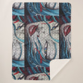 アジアの少女の落書き シェルパブランケット (正面)