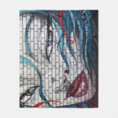 アジアの少女の落書き フリースブランケット (正面)