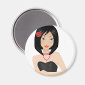 アジアの少女 マグネット (正面/裏面)