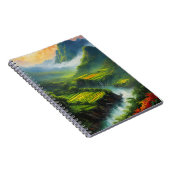 アジアの峰々の美しい緑の谷 ノートブック (右側)