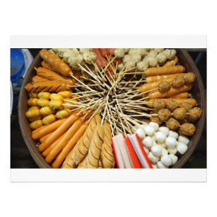 アジアの市場で食べるストリートフード フォトプリント