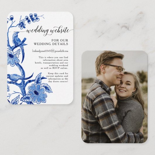 アジアの影響中国の不気味な青い白い詳細 エンクロージャーカード (正面/裏面)