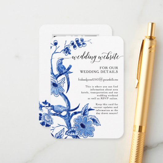 アジアの影響中国の不気味な青の白QR詳細 エンクロージャーカード (正面/裏面インサイチュ)