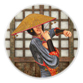アジアの戦う女性 セラミックノブ (正面)