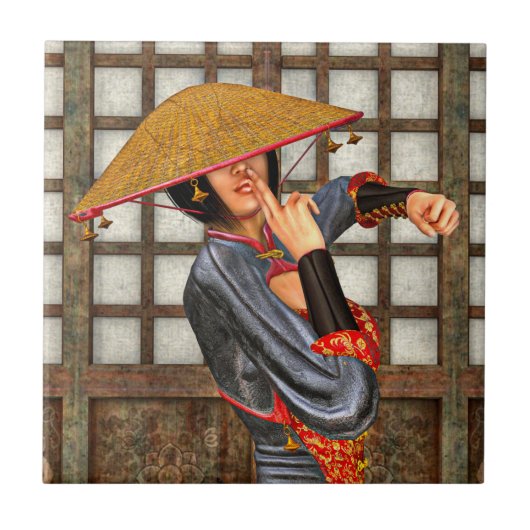 アジアの戦う女性 タイル (正面)