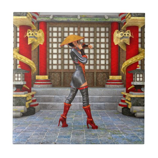アジアの戦士の乙女 タイル (正面)