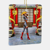 アジアの戦士メイド セラミックオーナメント (右)