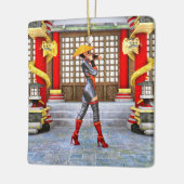 アジアの戦士メイド セラミックオーナメント (左)