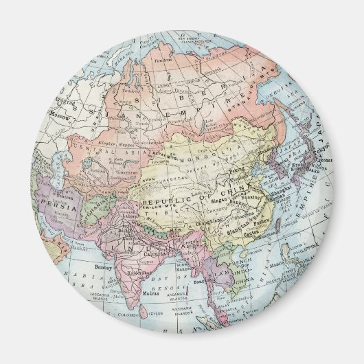 アジアの政治地図(1916年) マグネット (正面)