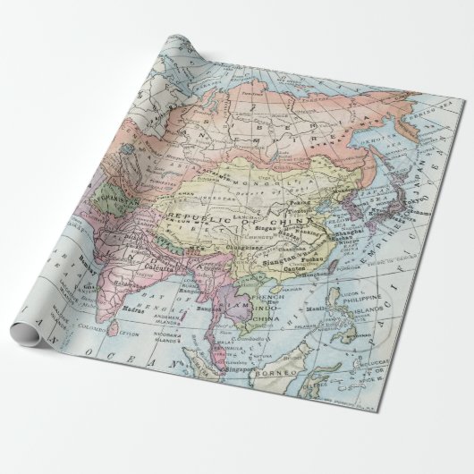 アジアの政治地図（1916年） ラッピングペーパー (アンロールド)
