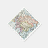 アジアの政治地図（1916） スタンダードカクテルナプキン (角)