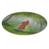 アジアの森、アクリルの絵画僧侶の。 カッティングボード (角)