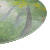 アジアの森、アクリルの絵画僧侶の。 カッティングボード (角)