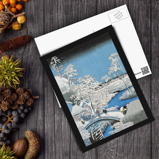 アジアの橋と雪の風景はがき ポストカード