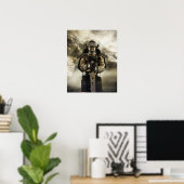 アジアの武士鎧を着た男 ポスター (ホームオフィス)