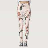 アジアの水彩フローラさくらんぼの木模様 レギンス (正面)