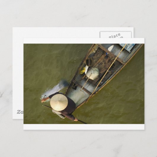 アジアの漁師(上空から) ポストカード (正面/裏面)