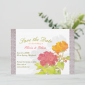 アジアの牡丹ダマスクの結婚式の日付を保存 セーブザデート (スタンド正面)