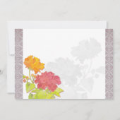 アジアの牡丹ダマスクの結婚式の日付を保存 セーブザデート (裏面)