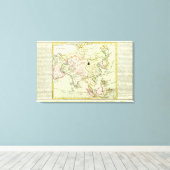 アジアの物理地図 キャンバスプリント (インサイチュ (ウッドフロア))