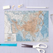 アジアの物理地図 (1916) 薄葉紙 (クラフト)