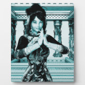 アジアの王妃ブルー肖像画アート フォトプラーク (正面)