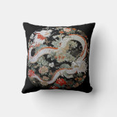 アジアの白いドラゴンズ装飾用クッション クッション (裏面)