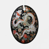 アジアの白いドラゴン メタルオーナメント (正面左)