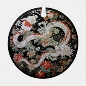 アジアの白いドラゴン メタルオーナメント (正面)