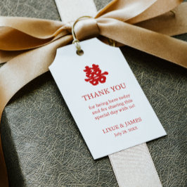 アジアの白い二重中国の幸福の書道 ギフトタグ