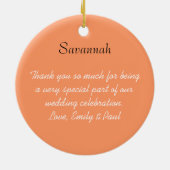 アジアの着物とバーデメイドの贈り物、珊瑚の変化 セラミックオーナメント (裏面)