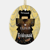 アジアの着物とバーデメイドの贈り物、珊瑚の変化 セラミックオーナメント (右)