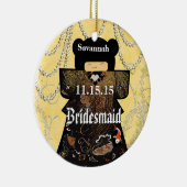 アジアの着物とバーデメイドの贈り物、珊瑚の変化 セラミックオーナメント (右)