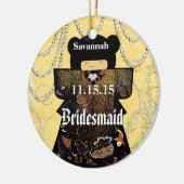 アジアの着物とバーデメイドの贈り物、珊瑚の変化 セラミックオーナメント (左)