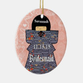 アジアの着物にバーデメイドの贈り物ピンクの変化 セラミックオーナメント (右)