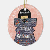 アジアの着物にバーデメイドの贈り物ピンクの変化 セラミックオーナメント (左)