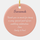 アジアの着物にバーデメイドの贈り物ピンクの変化 セラミックオーナメント (裏面)