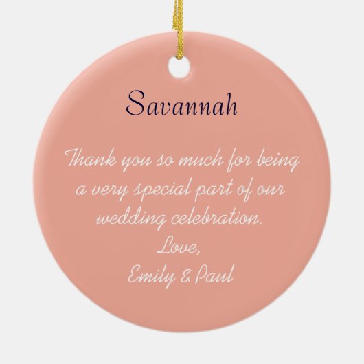 アジアの着物にバーデメイドの贈り物ピンクの変化 セラミックオーナメント (裏面)