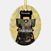 アジアの着物の花嫁の贈り物 – 黄色の変化 セラミックオーナメント (右)