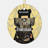 アジアの着物の花嫁の贈り物 – 黄色の変化 セラミックオーナメント (左)