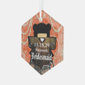 アジアの着物の花嫁、サンゴの変化 ガラスオーナメント (正面左)