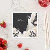 アジアの空の雲の鶴の楽しいブライダルシャワーの羽毛 スタンダードカクテルナプキン (インサイチュ)