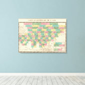 アジアの組立地図 キャンバスプリント (インサイチュ (ウッドフロア))