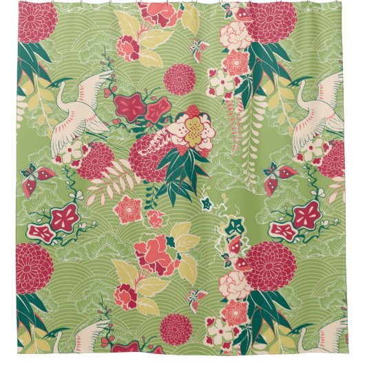 アジアの絹 シャワーカーテン (正面)