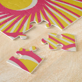 アジアの羽、オレンジ色の赤はかりで測、シームレス。 ジグソーパズル (側面)