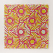 アジアの羽、オレンジ色の赤はかりで測、シームレス。 ジグソーパズル (横)