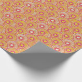 アジアの羽、オレンジ色の赤はかりで測、シームレス。 ラッピングペーパー (角)