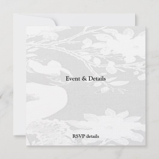 アジアの花をテーマにしたオーダーメイドの招待状 招待状 (裏面)